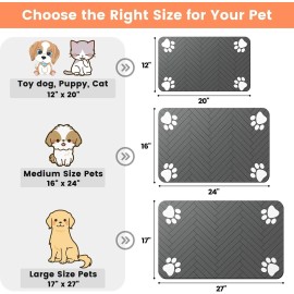 DK177 Pet Feeding Mat-Absorbent Pet Placemat for Food