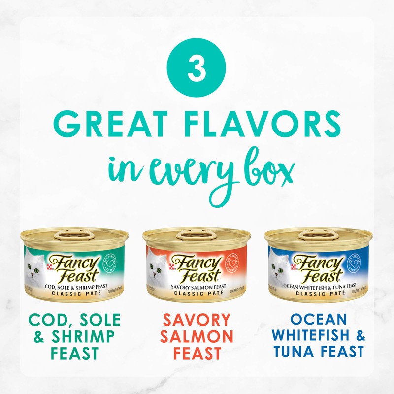Purina Fancy Feast Seafood Classic Pate Collection Grain Free Wet