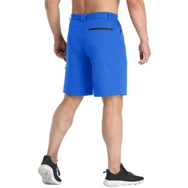 MAGCOMSEN Pantalones cortos tácticos para hombre con 5 bolsillos de secado rápido, protección solar, resistentes a desgarros, Azul brillante, 40