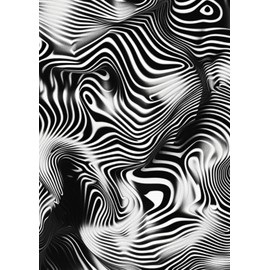WBdesignz BW Abstract Poster (30 x 40 cm) - Abstract Black White Waves Dynamic Design Minimalism Art