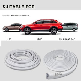 LEADTOPS Car Door Edge Protection, 16.4 ft, 5 m U-Shape Rubber Edges, Trimming, Car Door Protection, White Colour