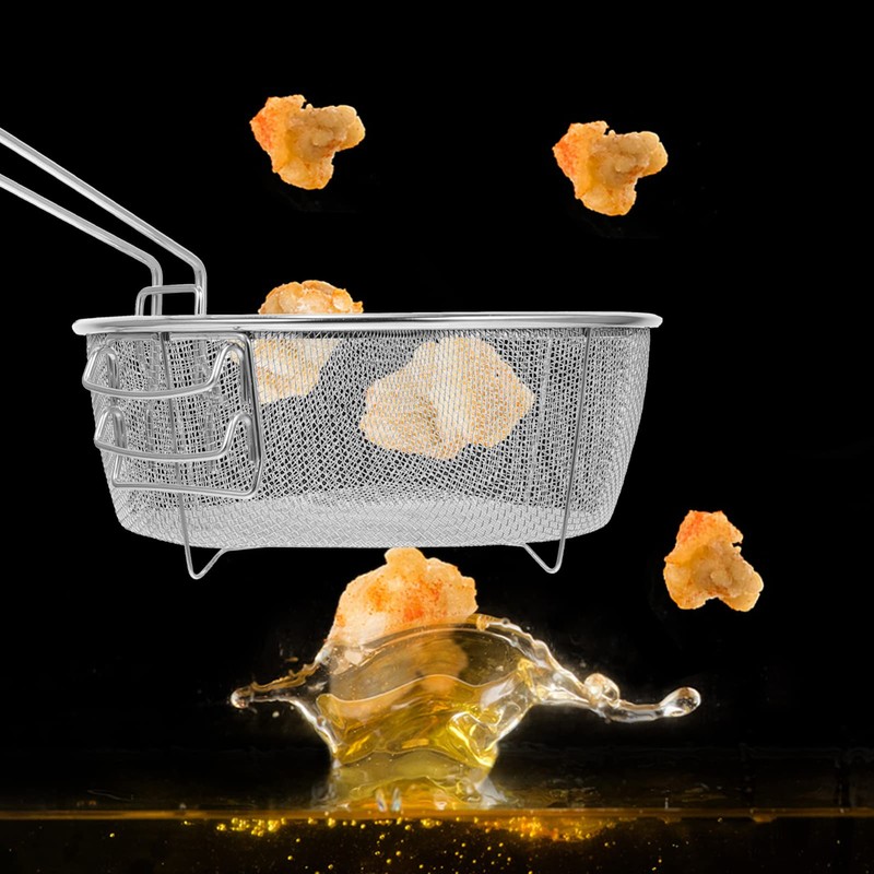 DOITOOL Stainless Steel Deep Fry Basket Round Wire Mesh Fry