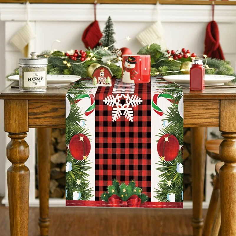 Aitsit Christmas Table Runner, 40 x 180 cm, Washable, Winter