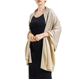 Party Shawl for Formal Dresses, Ciormis Charming Bridesmaid Shawls and Scarf Wraps for Women Weddings (Beige & Silver)