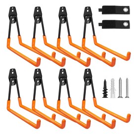 Wallavant Garage Hooks Heavy Duty, 10 Pack Wall Mount Storage Hangers with Extension Cord Holder Organizer, for Power Tool, Garden Tool, Utility, Ladder, Hose and More