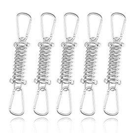 MOAZIFI Sonnensegel Befestigung Set, 5 Stück Zugfedern mit Ösen für Camping und Outdoor, Spannfeder Sonnensegel Befestigung, 9,5 cm Zugfeder und 5 cm Karabiner für Zelt und Markisen