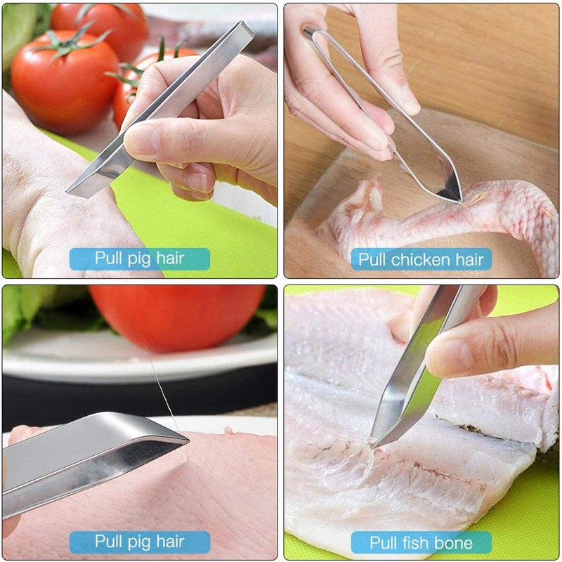 DEWIN Fishbone Tweezers, Fish Bone Remover Stainless Steel Fish Bone