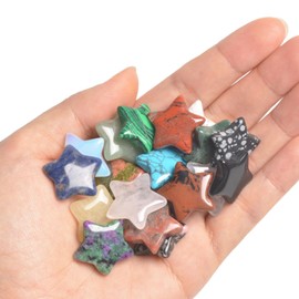 YUEBAYUE 20 PCS Star Healing Crystals Set,Star Gem Stones,Healing Stones for Meditation and Spiritual Decoration
