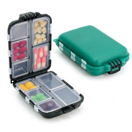 Pillendose für Reisen, tragbar, mit 10 Fächern, Mini-Tablettenbox, leicht und robust, Pillendose für Vitamine, Medikamente und Nahrungsergänzungsmittel, 2 Stück