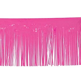 TCDesignerProducts Pink Vinyl Fringe, 15 Inches x 10 Feet, Parade Float Decoration, Parade Float Decorations for Trailer Or Golf Cart, Fringe Garland for Parties and Parades