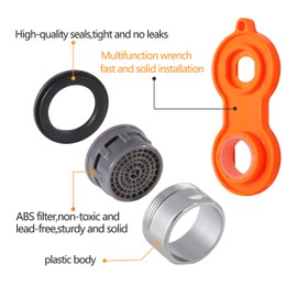 24PCS Faucet Aerators, KWOKWEI 15/16 Inch(24mm) Kitchen Faucet Aerator Replacement with wrench, External Thread Aerator Faucet Filter with Gaskets, Male Threads Sink Aerators for Kitchen Bathroom