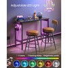 VASAGLE Bar Table with Power Outlets, 47.2 Inches LED Lights