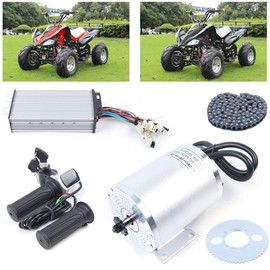 Electric Brushless DC Motor Complete Kit, 48V 2000W 4300RPM High Speed Motor, Electric Scooter Motor Brushless DC Motor Kits Electric Gokart Mid Motors for Go Karts Electric Throttle Motorcycle
