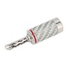 4pcs BFA Banana Plug Brass White Carbon Fiber Shell Speaker