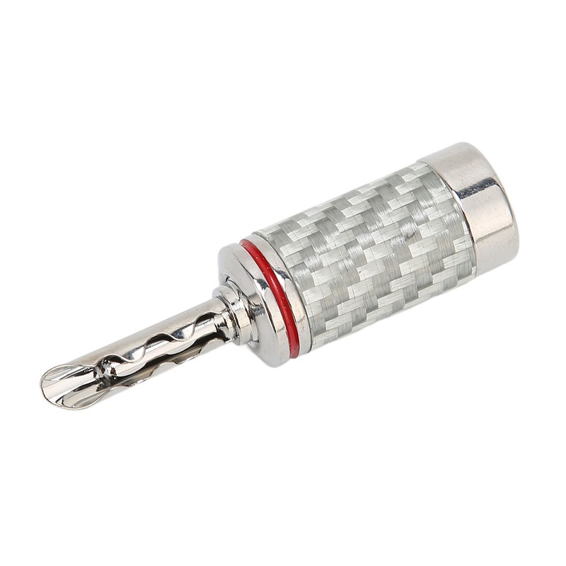 4pcs BFA Banana Plug Brass White Carbon Fiber Shell Speaker