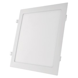 EMOS LED Panel 18 W Square 1500 lm Recessed Ceiling Light in White with Diameter 22.5 cm Extra Flat Installation Depth 2.1 cm Light Colour Warm White 3000 K with LED Driver