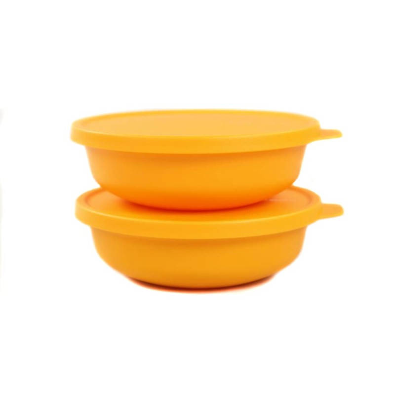 Tupperware Aloha 450 ml Yellow Serving Bowl Salad Bowl (2)