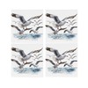 Seagulls Ceramic Coaster Set - Coastal Bird Seaside Square Set