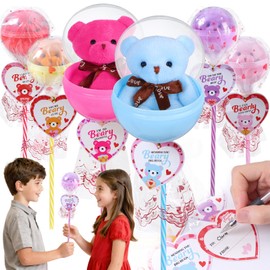 Valentines Day Gifts for Kids Classroom, 30 Packs valentines lollipop kit