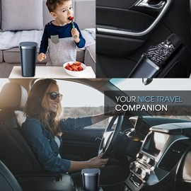 xuenair - Juego de 2 minicarropa para coche con tapa y 90 bolsas, soporte para tazas de basura para coche, impermeable, pequeño cubo de basura para puerta de coche, hogar, oficina, recámaras, 2