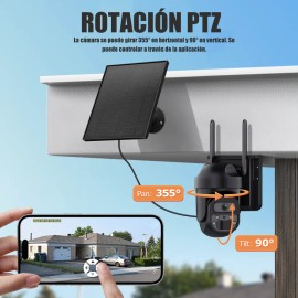 Cámara Domo Solar 4g Doble Lente 12x Zoom Híbrido 6mp Sensor Corporal Pir Exterior Hd - Detección De Movimiento, Visión Nocturna Ip65, Almacenamiento Sd/nube