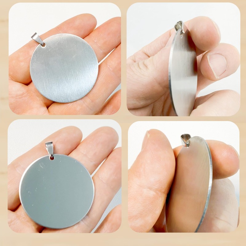 10 dijes de acero inoxidable con estampado en blanco para