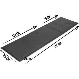 normani 2 Aulfagen Garden Loungers Sun Lounger Cushion – Set of 2 Beach Lounger Cushion with Soft and Durable Filling Made of Waterproof Material Anthracite