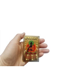 DMtse Feng Shui - Tarjeta de talismán de salud de Buda para protección de la buena suerte