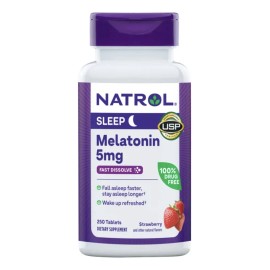 Natrol Extra Strength Melatonina Sleep 5mg 250 Tabletas Sabor Fresa