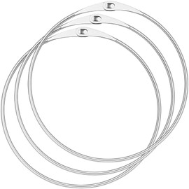 DC,CLISENCE 3 Pcs 6 Inch Large Binder Rings, Metal Rings for Crafts, Large Key Ring Hoop, Metal Hoops for Crafts, Macrame Dream Catchers Supplies (Silver)