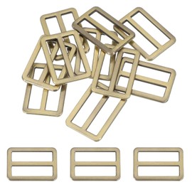 PATIKIL Metal Tri-glide Slide Buckle 25mm, 10 Pcs Zinc Alloy Adjuster Sliders Webbing Strap Fasteners for Bag Belt Dog Collar Harness Backpack, Bronze