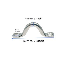 GDQLCNXB 10Pcs M8 316 Stainless Steel Bimini Boat Top PAD Eye, Eye Straps, Tie Down, Kayak Deck Loops, Tie Down Anchor Point, footman's Loop for Kayak Canoe Rigging
