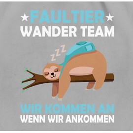 Shirtracer - Gym bag jute bag gym bag backpack - sayings statement with saying - sloth hiking team, 6 Light Grey