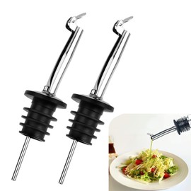 2 Pack Oil Spout with Flip Top, Olive Oil Dispenser Spout,Liquor Bottle Pourer Spouts for About 3/4" Bottle Mouth