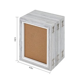 Rustic 5 Picture Frame, Folding 4" x 6" Hinged Picture Frame, Wooden Farmhouse Collage Photo Frame for Family Pictures, Tabletop Hinged Picture Frame for Thanksgiving Christmas Valentine Birthday