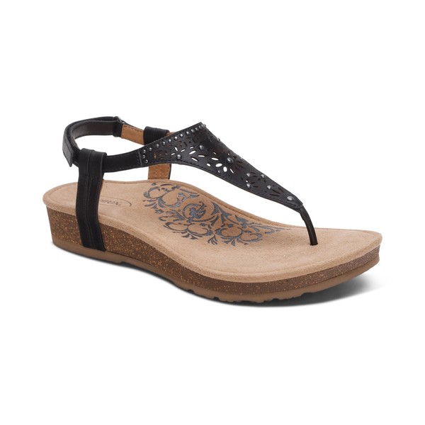 Aetrex Evelyn Thong Sandal Black