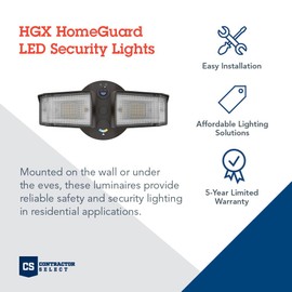 Lithonia Lighting HomeGuard 2-Light LED Outdoor Flood Lights, Outdoor LED Lights, Dusk to Dawn Sensor, Adjustable Lumens, Selectable Color, Square Heads, Dark Bronze (HGX LED 2SH ALO SWW2 120 PE DDB)
