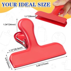 24 Pack Heavy Duty Chip Bag Clips, 3 Inches Stainless Steel Chip Clips Bag Clips Food Clips, Food Bag Clips Sealing Clips for Food Storage, Kitchen Food Grip Clamps for Coffee Bags, Snack, Colorful