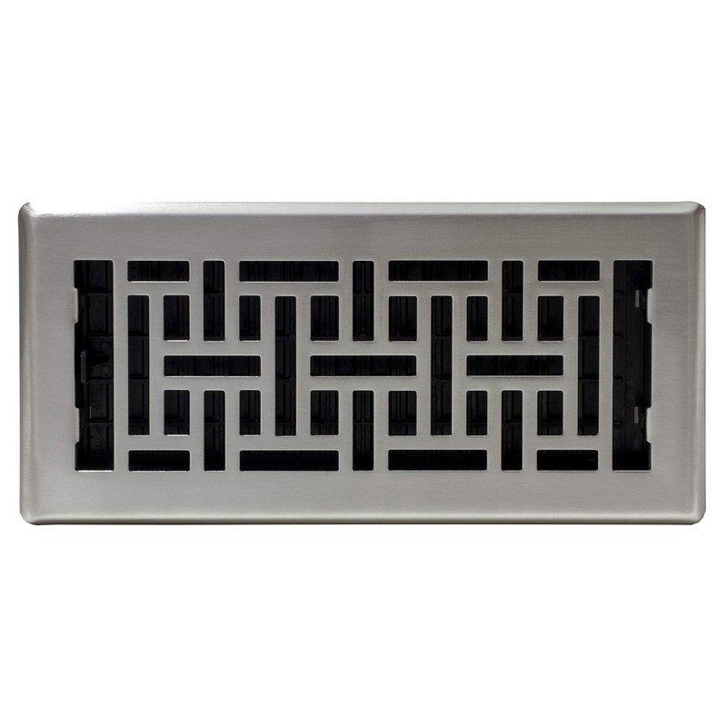 Decor Grates AJH410-NKL Floor Register, 4" x 10", Nickel