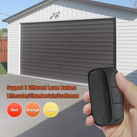 Garage Door Opener Remote, Yellow Purple Learn Button Compatible with Chamberlain LiftMaster Craftsman (Yellow and Red/Orange 2-Pack)