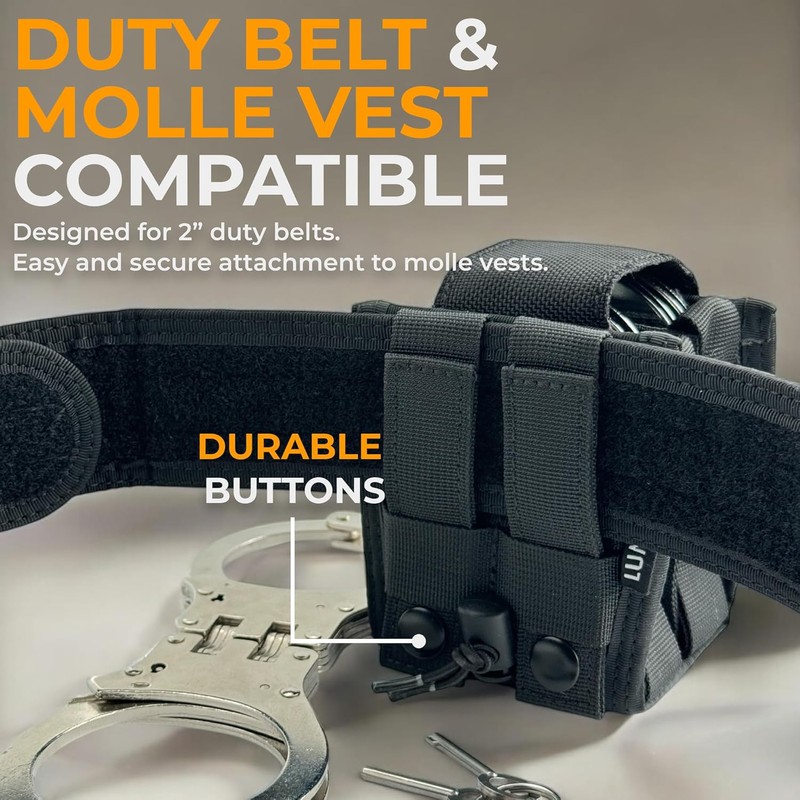 Heavy Duty Double Handcuff Pouch for Duty Belt - Perfect