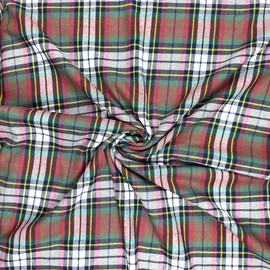 Barcelonetta | 100% Cotton Flannel Fabric | Super Soft | 60" Wide, 180GSM, Medium Weight | Arts & Crafts | Quilting, Blanket, for Sewing (Green Scottish Tartan 60W, 2 Yards)