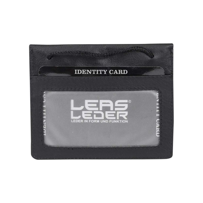 Neck purse LEAS, Genuine Leather, black - ''LEAS Travel-Line''
