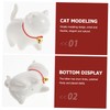 iplusmile Cute Ceramic Cat Ornament with Bell Unique Desktop Decor