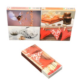 jameitop® XL Matchboxes 4 x Pack of 45 10 cm with Mixed Decorative Design Matches