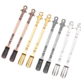 Pack of 8 Micro Scoop Metal Mini Salt Spoons Glitter Spoon Spice Scoop Laboratory Sampling Spoon (H)