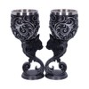 Nemesis Now Hex Twin Cat Heart Set of Two Goblets,