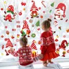 Whaline 18 Sheets Christmas Winter Gnome Window Clings Red Blue