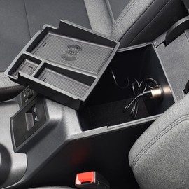 IAG I-Line Armrest Organizer w/Wireless Phone Charging Pad for Ford Bronco 2021-2024 2/4 Door (Not Sport)