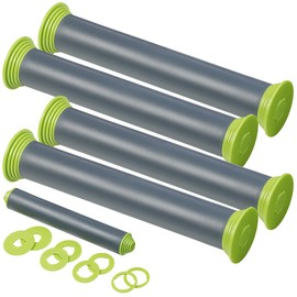 Rosenstein & Söhne Rolling Pin for Baking: Set of 4 Height-Adjustable Rolling Pins, Non-Stick Effect, BPA-Free, 30 cm (Adjustable Rolling Pin, Stainless Steel Rolling Pin)